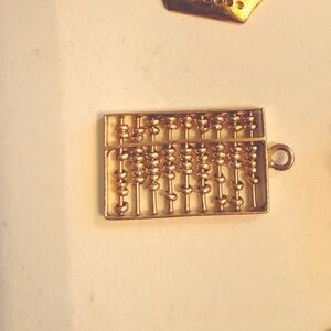 14k Estate Gold Abacus Necklace Pendant charm